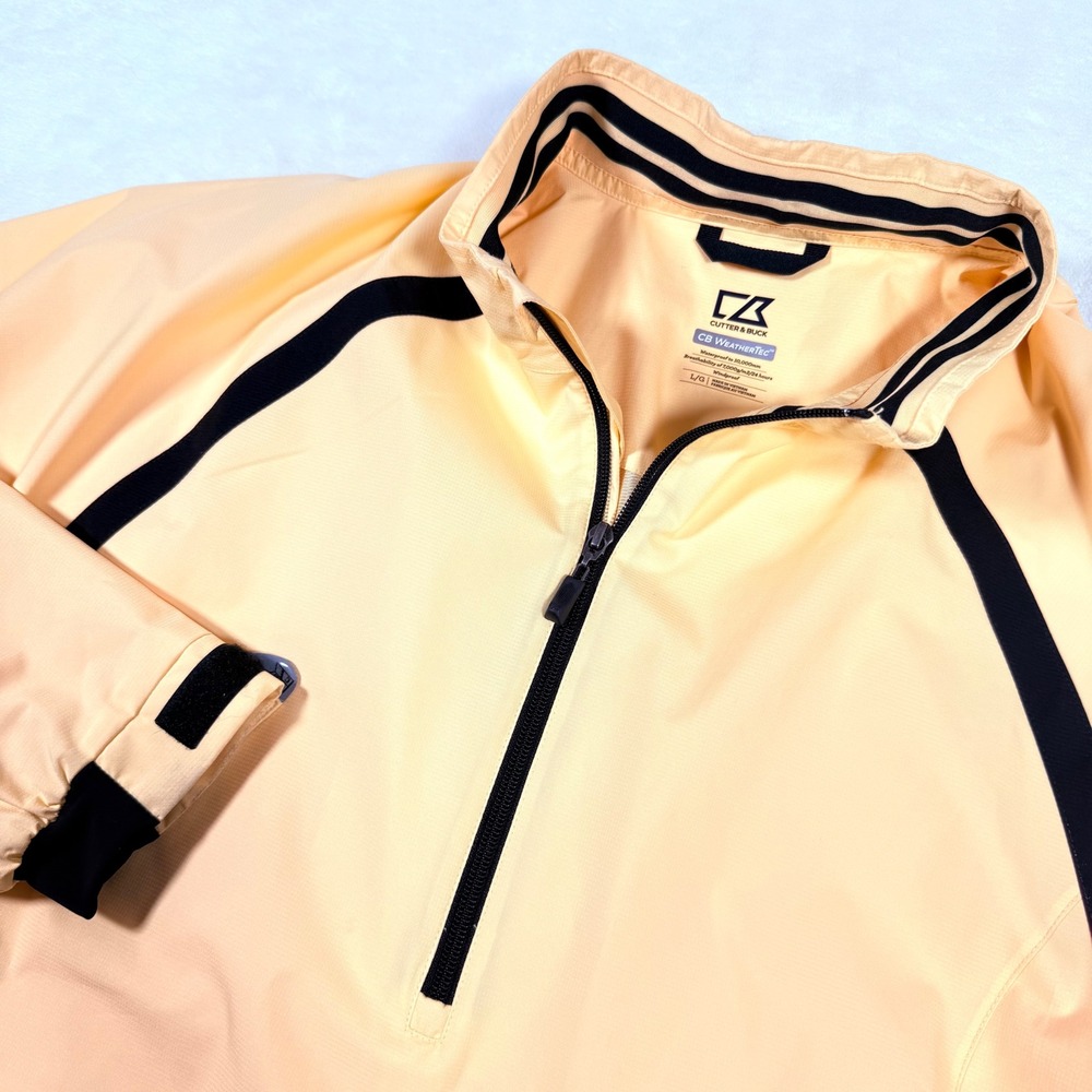 Cutter Buck WeatherTec Windproof Waterproof Pullover Jacket Large Butter Yellow‎